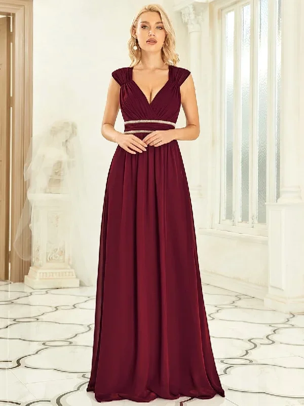 v-neck-sleeveless-beaded-belt-chiffon-a-line-evening-dress-ep08698