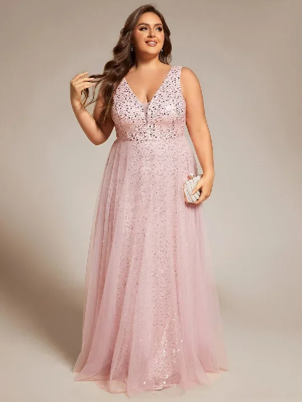 v-neck-sleeveless-high-waist-see-through-sequin-tulle-evening-dress-ee02163