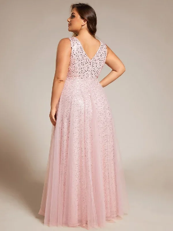 v-neck-sleeveless-high-waist-see-through-sequin-tulle-evening-dress-ee02163