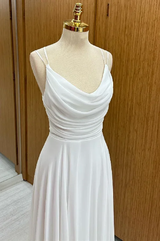 white-cowl-neck-chiffon-bridesmaids-with-spaghetti-straps