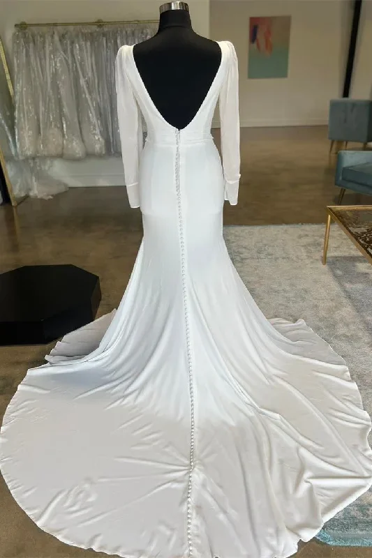 white-plunge-v-open-back-long-wedding-dress-with-long-sleeves