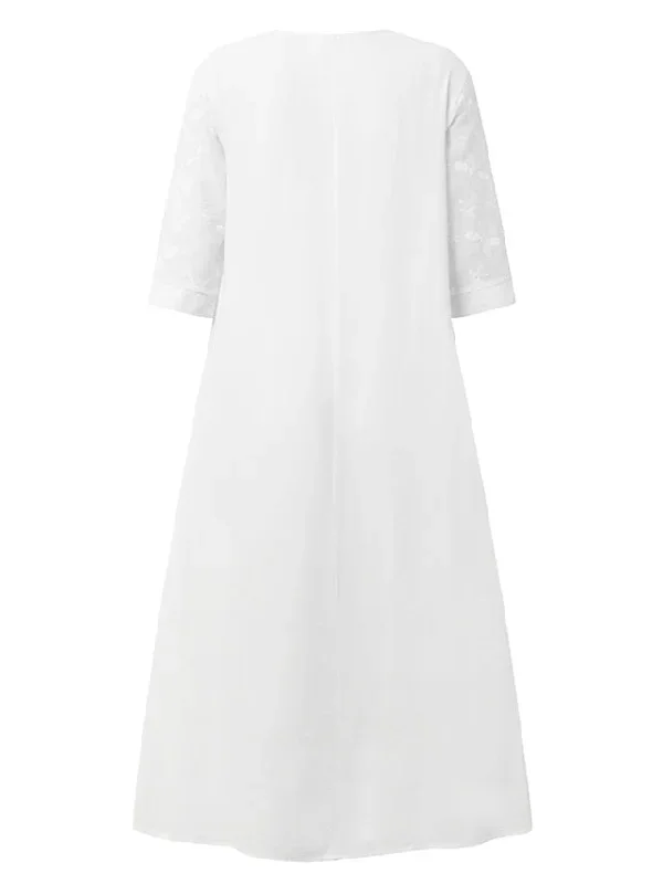 womens-cotton-linen-dress-casual-dress-midi-dress-cotton-casual-mature-outdoor-daily-vacation-v-neck-ruched-pocket-half-sleeve-summer-spring-fall-2023-loose-fit-white-blue-green-plain-s-m-l-xl-2xl