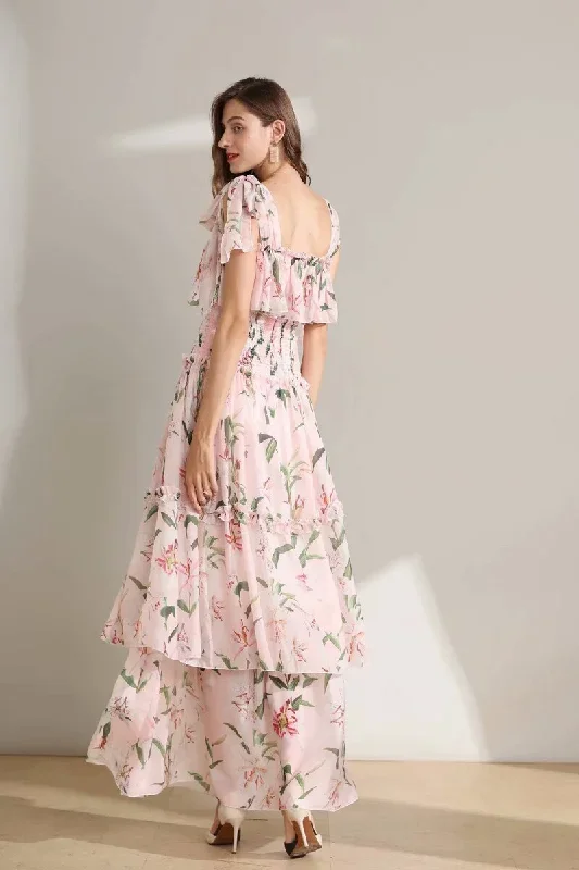 womens-runway-dresses-spaghetti-straps-floral-printed-elastic-waist-tiered-ruffles-fashion-long-designer-dresses