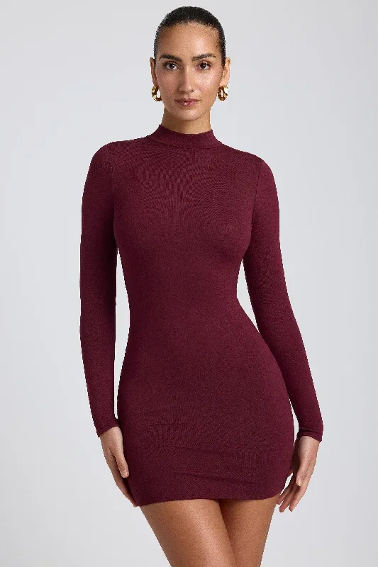 yara-high-neck-mini-dress-plum