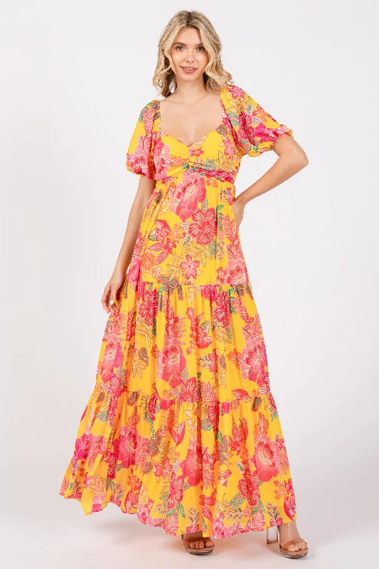 yellow-floral-sweetheart-neck-tiered-maternity-maxi-dress