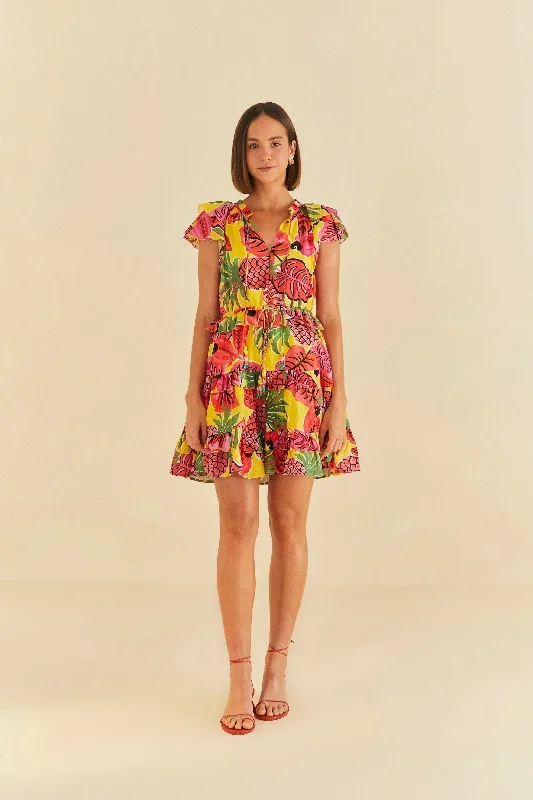 yellow-fruit-dream-ruffle-mini-dress