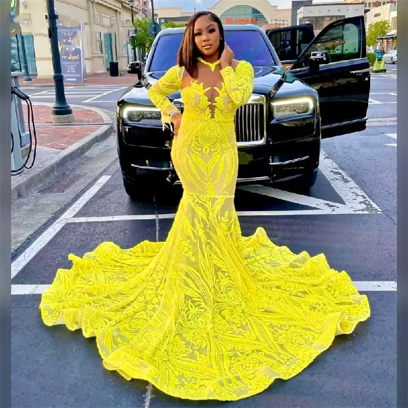 yellow-sequined-lace-long-sleeeve-prom-dresses-for-black-girls-mermaid-elegant-formal-occasion-dress-o-neck-wedding-party-gowns